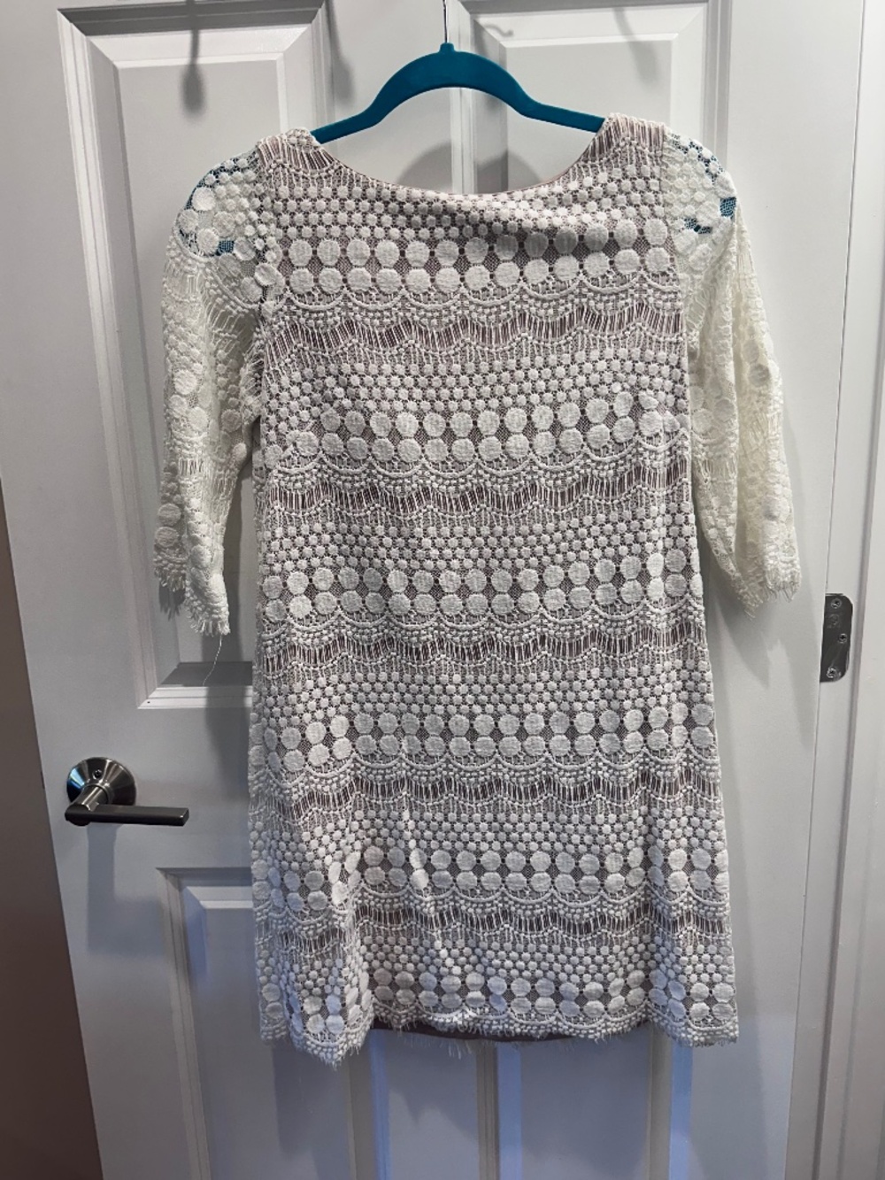 White Lace Dress 3/4 Sleeves